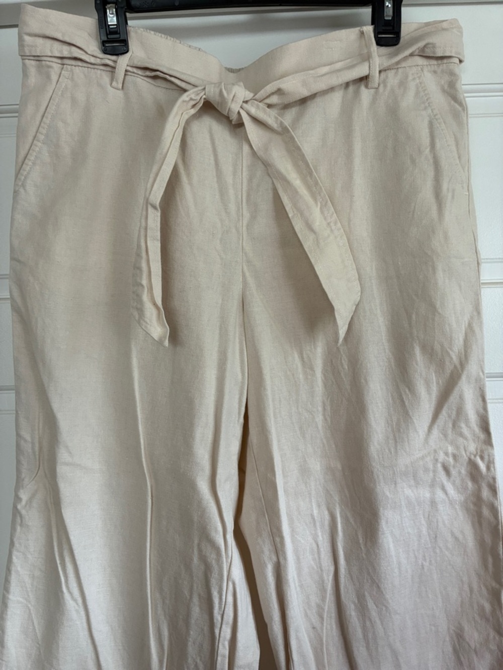 J. Crew Cream Wide-Leg Tie-Waist Pants - Picture 2 of 5